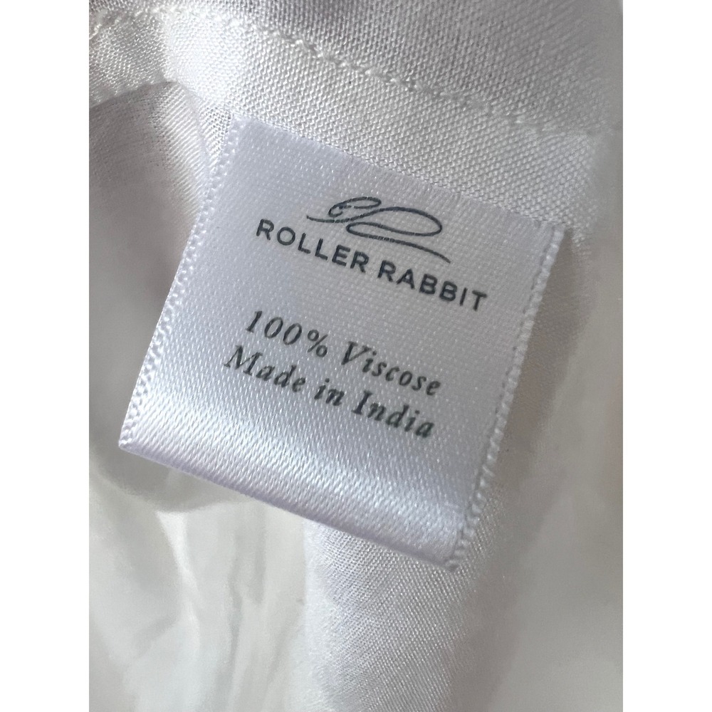 Roller Rabbit White Embroidered Yoke Peter Pan Collar Viscose‎ Blouse Small - Picture 3 of 4